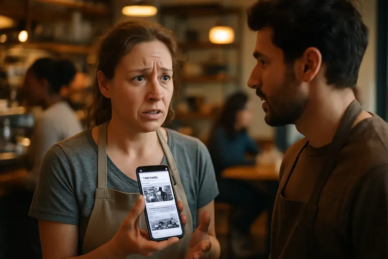 Citizens reviewing public notices on phones and laptops
